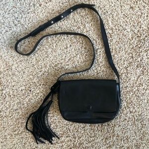 Genuine Leather Black Crossbody